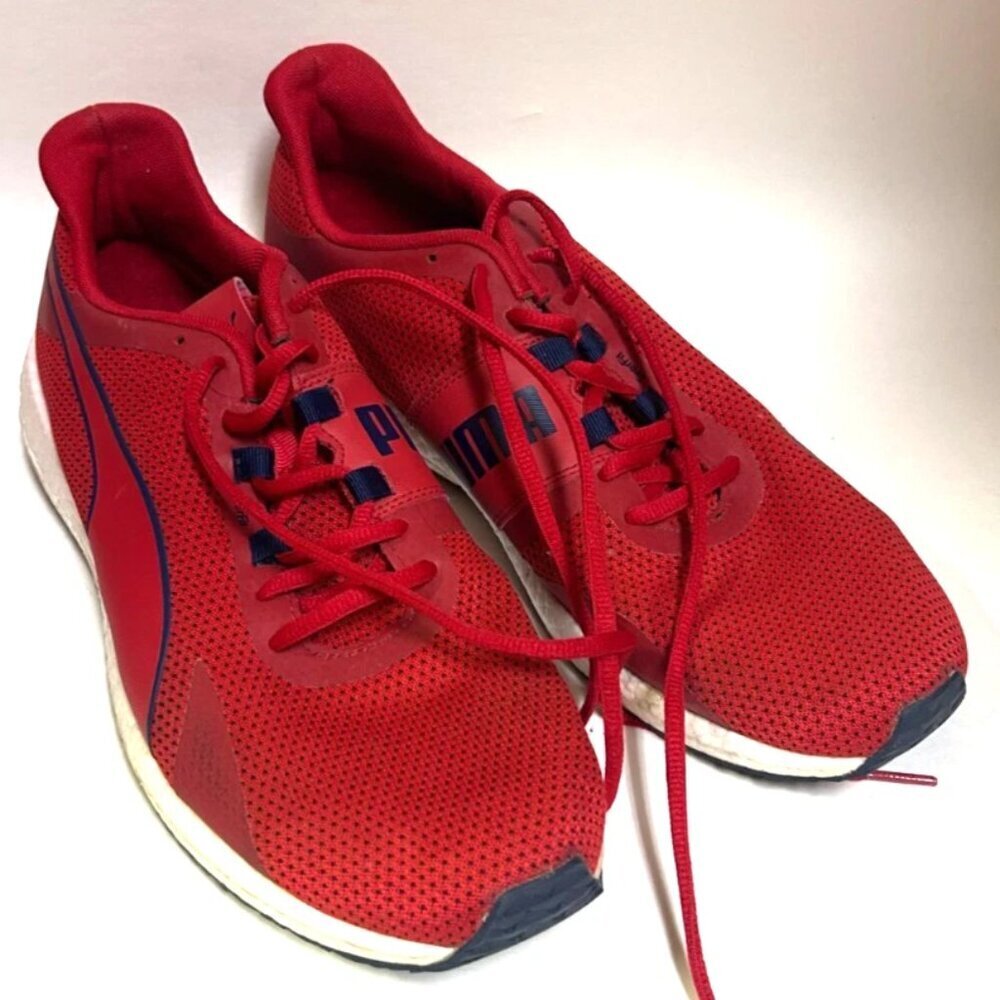 Puma Men Size 12 Mesh Running Cross Training Red and Black Sneakers Shoes NICE